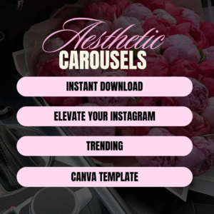 100 Pink Instagram Carousel Templates – Editable Canva Designs with PLR & MRR