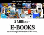3 Million+ Ebooks + 3 Million PLR Articles Bonus with reseller rights |