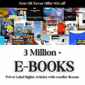 3 Million+ Ebooks + 3 Million PLR Articles Bonus with reseller rights |