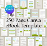 Canva eBook Template, Course WorkBook Template, How to Create e-Book, 250 page book Template